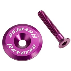 Stem Cap Reverse Bike Ahead with screw Purple