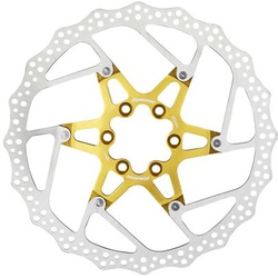 Brake Disc Rotor Bike Reverse AL/Steel 180mm Gold