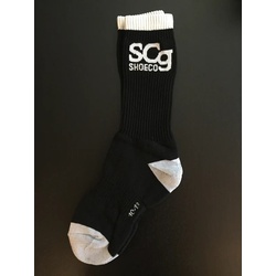 SCg Socks Black with White Logo & Stripe size 5-8