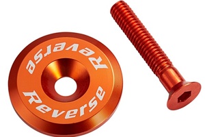 Stem Cap with Screw - Orange - Reverse Components